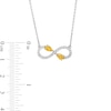 Pear-Shaped Citrine and White Lab-Created Sapphire Infinity Necklace in Sterling Silver