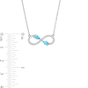 Thumbnail Image 2 of Pear-Shaped Swiss Blue Topaz and White Lab-Created Sapphire Infinity Necklace in Sterling Silver