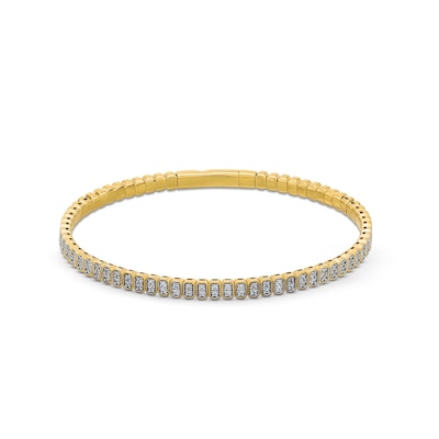 0.70 CT. T.W. Diamond Flexible Bangle in 10K Gold - 6.75"