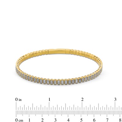 0.70 CT. T.W. Diamond Flexible Bangle in 10K Gold - 6.75"