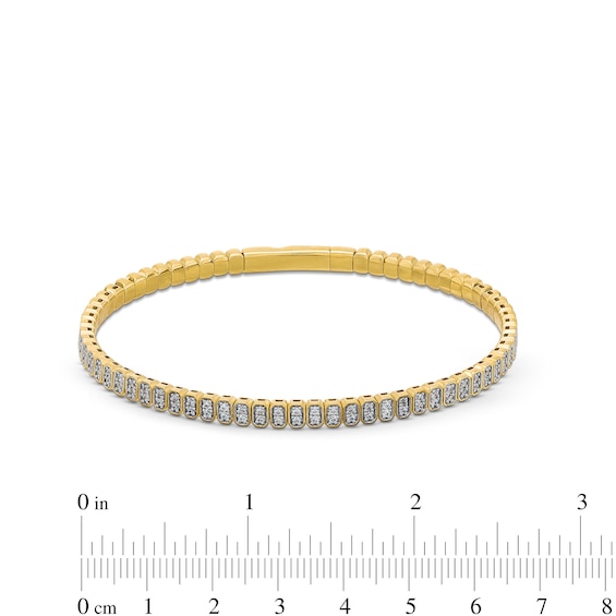 0.70 CT. T.W. Diamond Flexible Bangle in 10K Gold - 6.75"