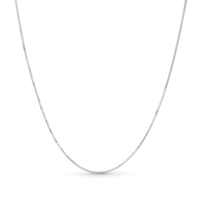 0.7mm Diamond-Cut Box Chain Necklace in Solid 18K Gold