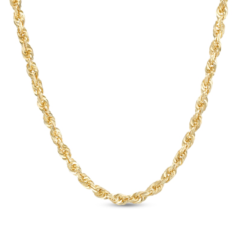 5.5mm Glitter Rope Chain Necklace in Hollow 10K Gold - 24"|Peoples Jewellers