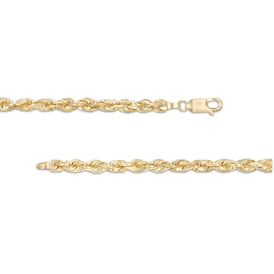 5.5mm Glitter Rope Chain Necklace in Hollow 10K Gold - 24"