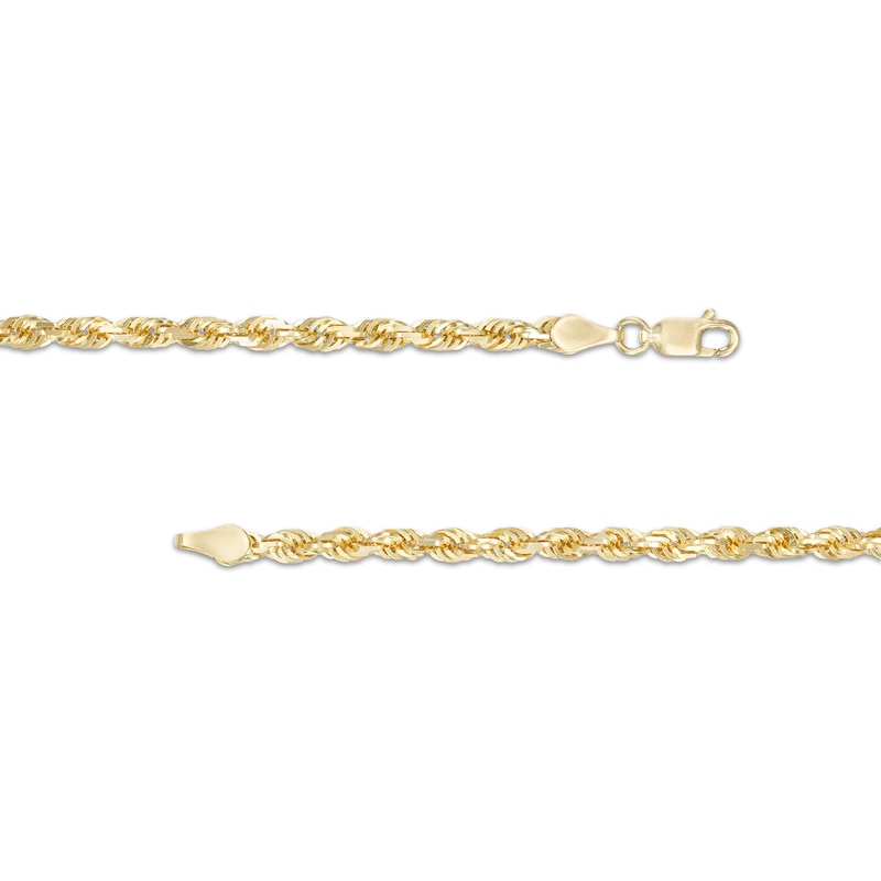3.85mm Glitter Rope Chain Necklace in Hollow 10K Gold - 22"|Peoples Jewellers