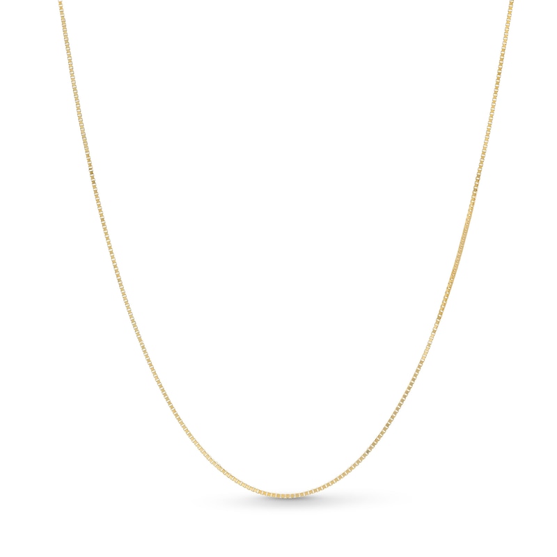 0.7mm Diamond-Cut Box Chain Necklace in Solid 18K Gold - 20”|Peoples Jewellers