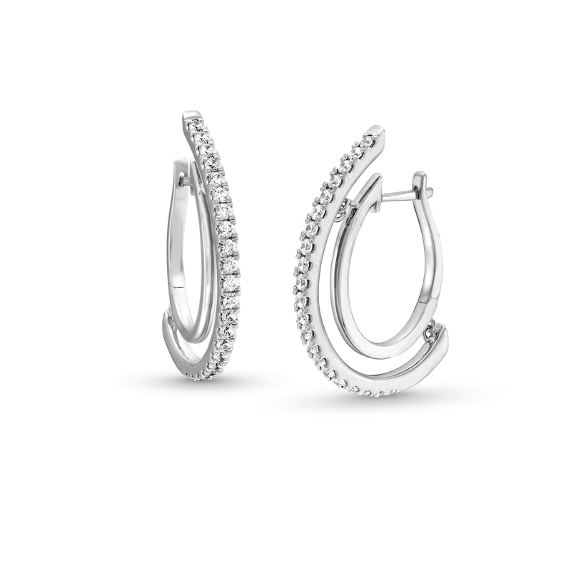 Unstoppable Love™ 1.00 CT. T.W. Certified Lab-Created Diamond Hoop Earrings in 10K White Gold (F/SI2)