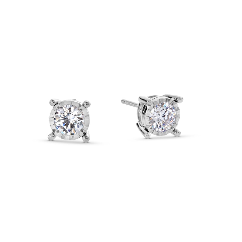 Main Image 1 of 1.00 CT. T.W. Certified Lab-Created Diamond Miracle Frame Stud Earrings in 10K White Gold (F/SI2)