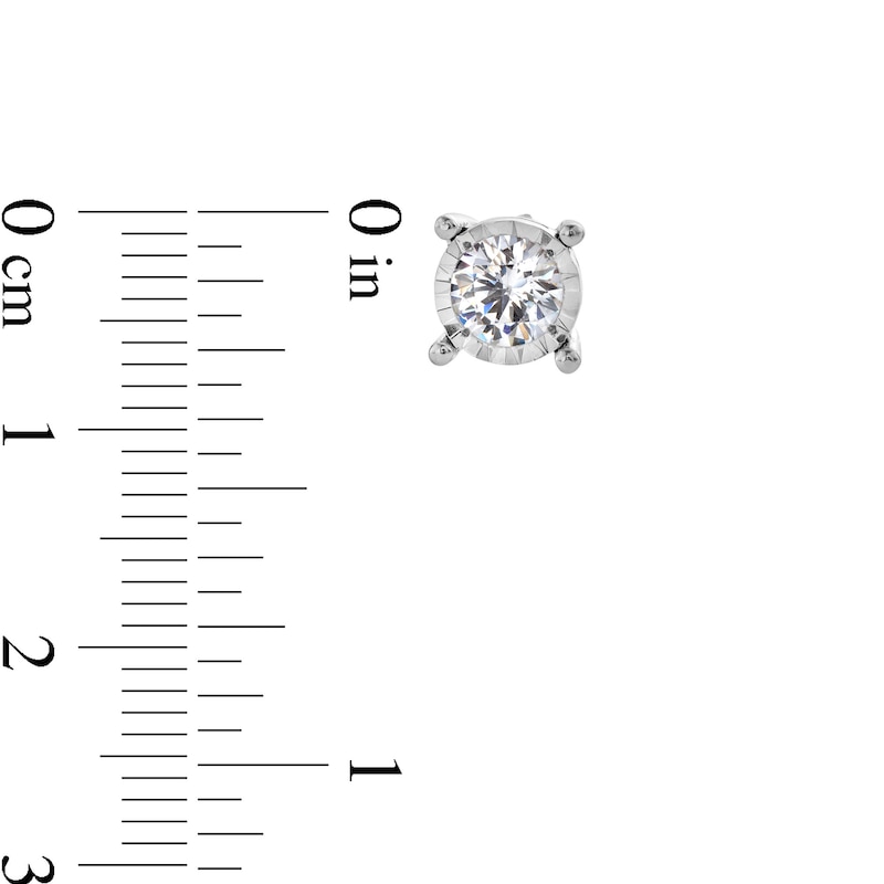 Main Image 3 of 1.00 CT. T.W. Certified Lab-Created Diamond Miracle Frame Stud Earrings in 10K White Gold (F/SI2)