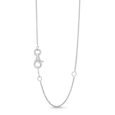 Circle of Gratitude® 0.20 CT. T.W. Baguette and Round Diamond Twist Necklace in 10K White Gold - 19"