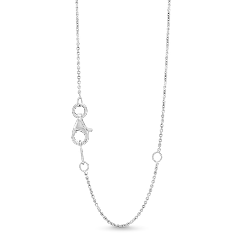 Circle of Gratitude® 0.20 CT. T.W. Baguette and Round Diamond Twist Necklace in 10K White Gold - 19"
