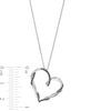 Thumbnail Image 4 of Circle of Gratitude® Collection 0.20 CT. T.W. Black Diamond Tilted Twist Heart Pendant in Sterling Silver - 19&quot;