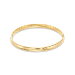 Child's 4.5mm Polished Bangle in Hollow 10K Gold - 5.5&quot;