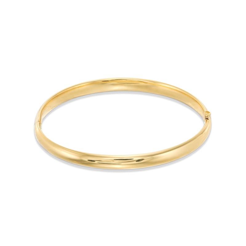 Child's 4.5mm Polished Bangle in Hollow 10K Gold - 5.5"|Peoples Jewellers