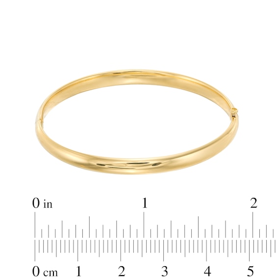 Child's 4.5mm Polished Bangle in Hollow 10K Gold - 5.5"