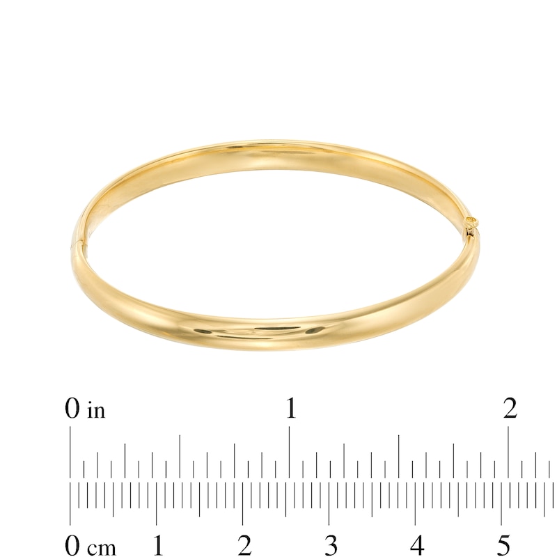 Child's 4.5mm Polished Bangle in Hollow 10K Gold - 5.5"|Peoples Jewellers