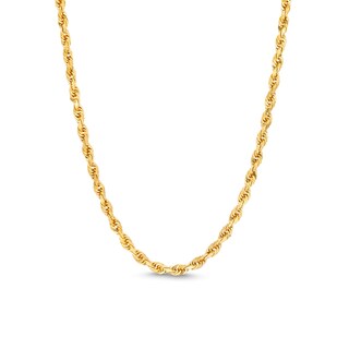 3.0mm Glitter Rope Chain Necklace in Hollow 10K Gold - 22"