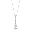 Pear-Shaped and Marquise White Lab-Created Sapphire Drop Pendant in Sterling Silver