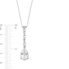 Pear-Shaped and Marquise White Lab-Created Sapphire Drop Pendant in Sterling Silver