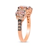 Le Vian® Oval Peach Morganite™ and 0.25 CT. T.W. Diamond Three Stone Ring in 14K Strawberry Gold®