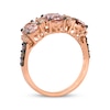 Thumbnail Image 2 of Le Vian® Oval Peach Morganite™ and 0.25 CT. T.W. Diamond Three Stone Ring in 14K Strawberry Gold®