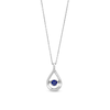 Thumbnail Image 0 of Unstoppable Love™ 4.5mm Blue and White Lab-Created Sapphire Teardrop Pendant in Sterling Silver