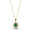 Thumbnail Image 0 of Le Vian® Oval Costa Smeralda Emerald™ and 0.70 CT. T.W. Diamond Double Frame Pendant in 18K Honey Gold™