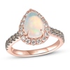 Thumbnail Image 0 of Le Vian® Pear-Shaped Neapolitan Opal™ and 0.70 CT. T.W. Diamond Frame Ring in 14K Strawberry Gold®