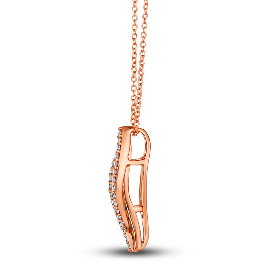 Le Vian® Costa Smeralda Emerald™ and 0.15 CT. T.W. Diamond Crossover Ribbons Pendant in 14K Strawberry Gold® - 19"