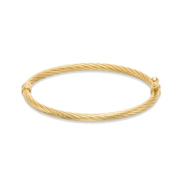 Child's 3.0mm Textured Bangle in Hollow 10K Gold - 5.5&quot;