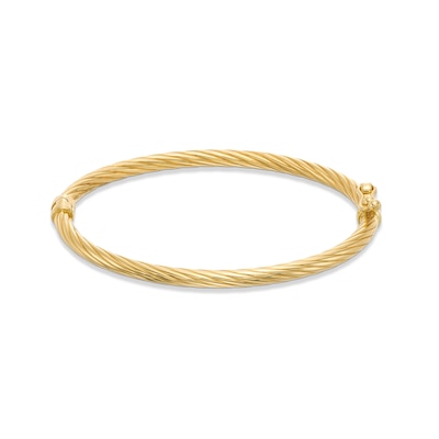 Child's 3.0mm Textured Bangle in Hollow 10K Gold - 5.5"