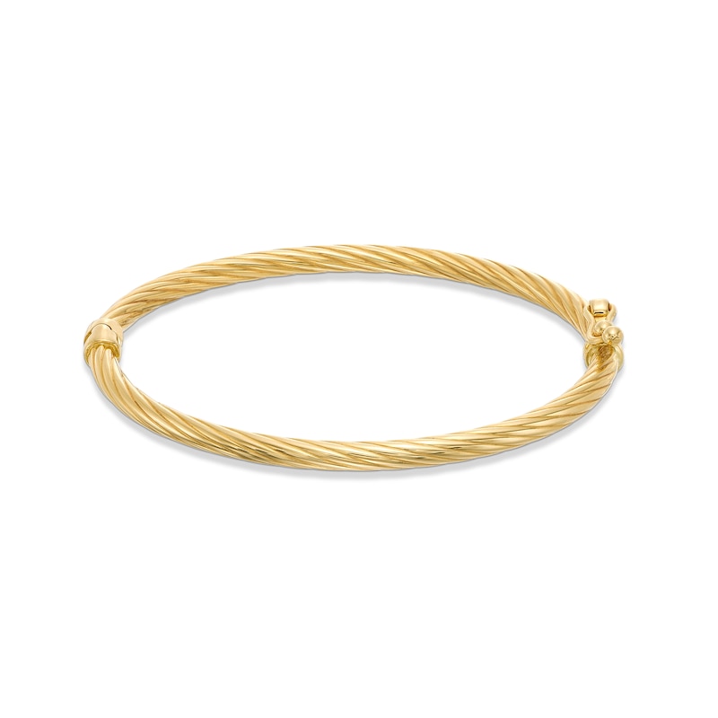 Child's 3.0mm Textured Bangle in Hollow 10K Gold - 5.5"|Peoples Jewellers