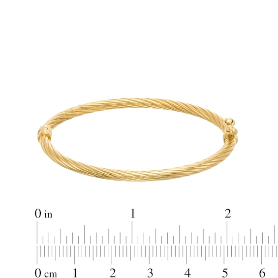 Child's 3.0mm Textured Bangle in Hollow 10K Gold - 5.5"