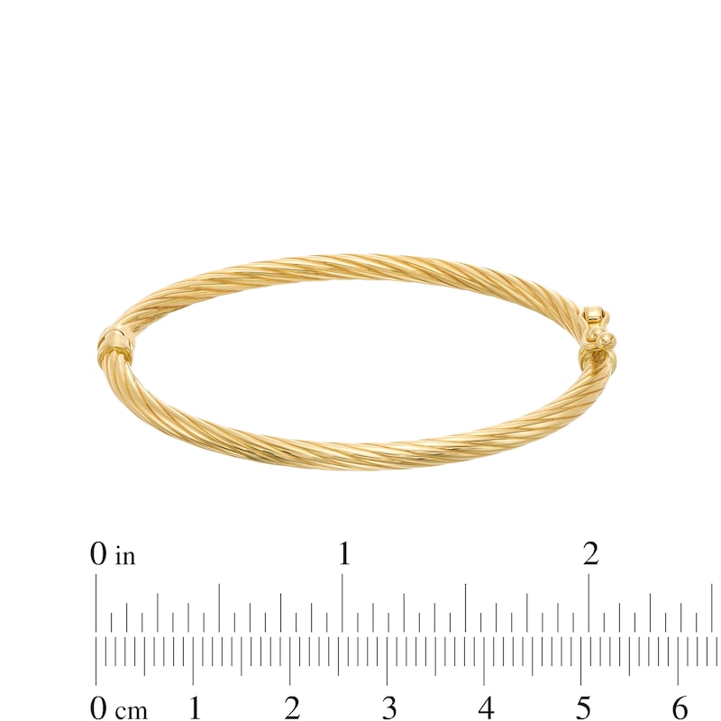 Child's 3.0mm Textured Bangle in Hollow 10K Gold - 5.5"