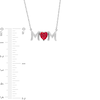 6.0mm Heart-Shaped Lab-Created Ruby and White Lab-Created Sapphire "MOM" with Dog Bone Necklace in Sterling Silver