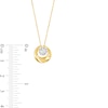 Thumbnail Image 3 of 0.30 CT. T.W. Multi-Diamond Swirl Circle Pendant in 10K Gold