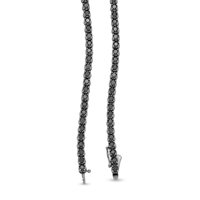 10.00 CT. T.W. Black Diamond Tennis Necklace in 10K White Gold with Black Rhodium - 20”