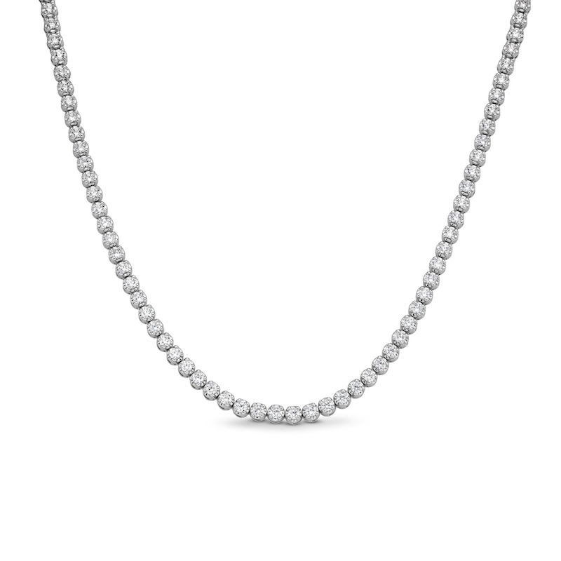 10.00 CT. T.W. Certified Lab-Created Diamond Tennis Necklace in 10K White Gold (F/SI2) - 20”|Peoples Jewellers