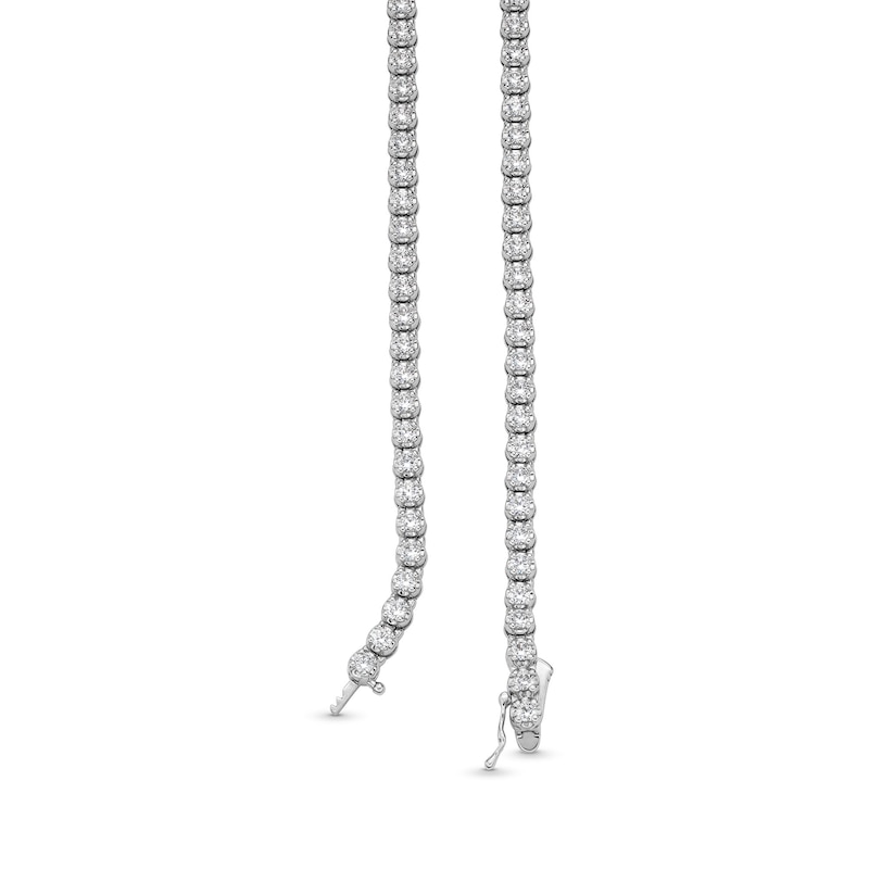 10.00 CT. T.W. Certified Lab-Created Diamond Tennis Necklace in 10K White Gold (F/SI2) - 20”|Peoples Jewellers
