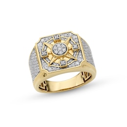 1.00 CT. T.W. Multi-Diamond Double Frame North Star Ring in 10K Gold