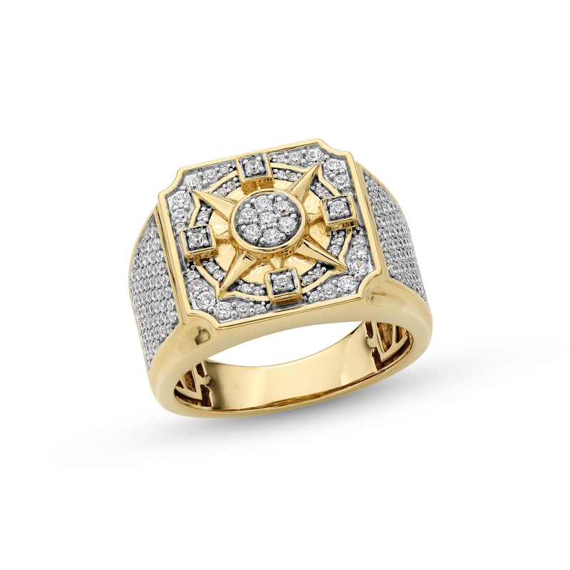 1.00 CT. T.W. Multi-Diamond Double Frame North Star Ring in 10K Gold|Peoples Jewellers