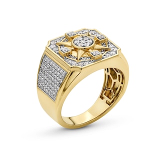 1.00 CT. T.W. Multi-Diamond Double Frame North Star Ring in 10K Gold