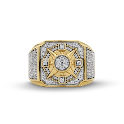 1.00 CT. T.W. Multi-Diamond Double Frame North Star Ring in 10K Gold