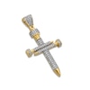 0.20 CT. T.W. Diamond Nail Cross Necklace Charm in 10K Gold