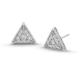 0.70 CT. T.W. Diamond Triangle Stud Earrings in 10K White Gold