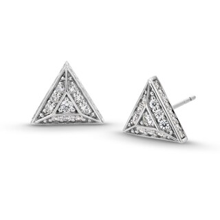 0.70 CT. T.W. Diamond Triangle Stud Earrings in 10K White Gold