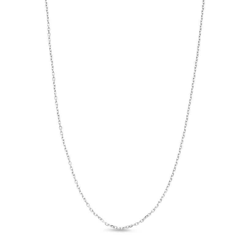 1.1mm Diamond-Cut Cable Chain Necklace in Solid 14K White Gold - 16”