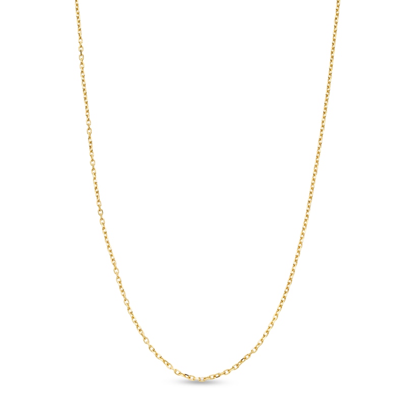 1.1mm Diamond-Cut Cable Chain Necklace in Solid 14K Gold - 16”|Peoples Jewellers