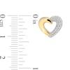 0.23 CT. T.W. Diamond Half-and-Half Heart Outline Stud Earrings in Sterling Silver and 10K Gold