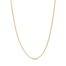 1.2mm Curb Chain Necklace in Solid 18K Gold - 20”